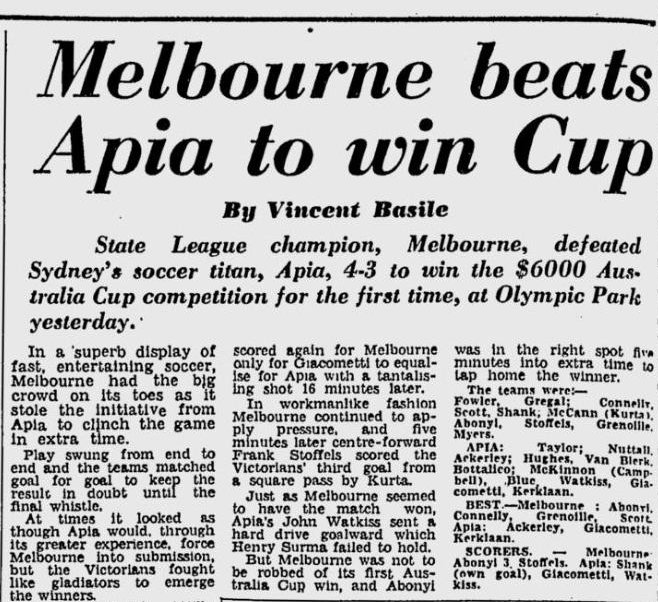 Australia Cup 1967 Results