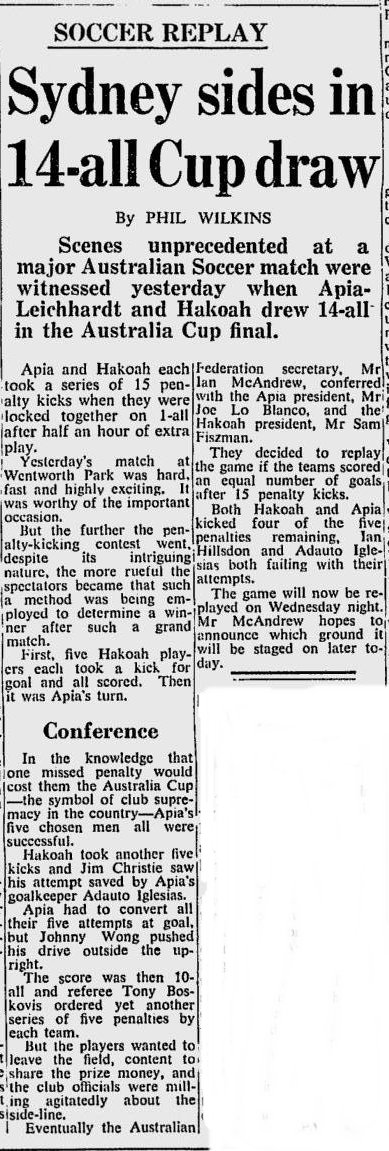 Australia Cup 1965 Results